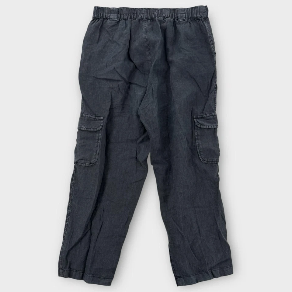 Pantalones cargo Rachel Roy para mujer grandes calce relajado lino gris utilitario informal boho Foto 2 de 4