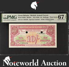 Great Britain 10/- Shillings ND (1956) P M28b UNC PMG 67 EPQ 2nd TOP POP