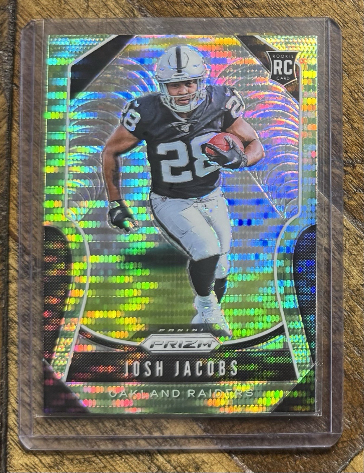 2019 Panini Prizm Josh Jacobs Neon Green Pulsar RC