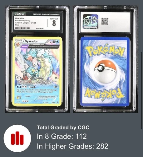 Gyarados 21/98 XY - Ancient Origins Holo Rare Full Art 2015 CGC 8 NM/MINT