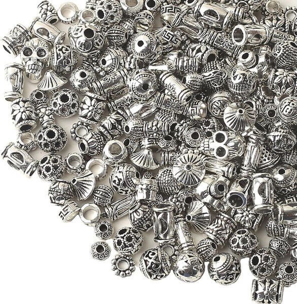 Metallperlen 200G Silber Spacer Perlen Basteln SchmuckzubehöR FüR ArmbäNder-image