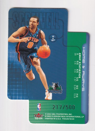 2003-04 Fleer Focus HOME & AWAYS FUSTELLATO #HA12 LATRELL SPREWELL 217/500 Knicks - Foto 2 di 2