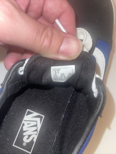Vans Old Skool schwarz blau Canvas Schnürschuhe Skate Turnschuhe Schuhe-Jugend Größe 6 - Bild 9 von 10