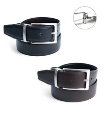 Men's Belt Genuine Leather Reversible Dress Belt - Men Belt W/ Rotated Buckle
