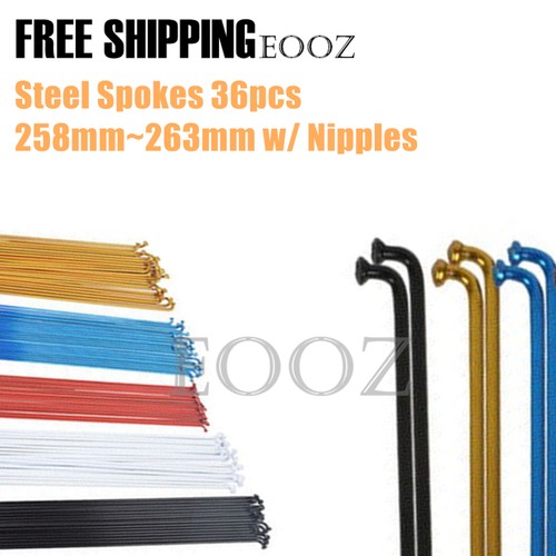 36PCS Steel Spokes Mountain Bike Spokes MTB 258mm263mm wNipples 36PCS Steel Spokes Mountain Bike Spokes MTB 258mm263mm wNipples