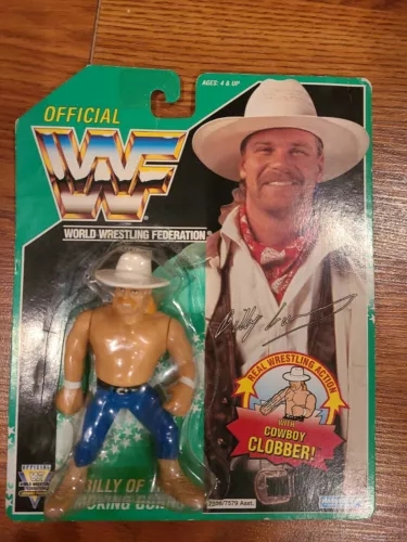 WWF Hasbro Green Card Billy Gunn Near Mint Condition minors cracks in bubble