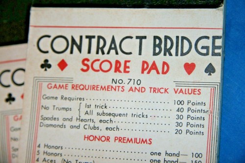 4 Bridge Score Blöcke unbenutzt Woolworth Preisschilder!! Nr. 710 Vintage New Old Stock - Bild 4 von 9