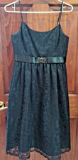 BCBG Paris Little Black Dress Lace Satin Tulle Size 4 Cocktail Midi NWOT