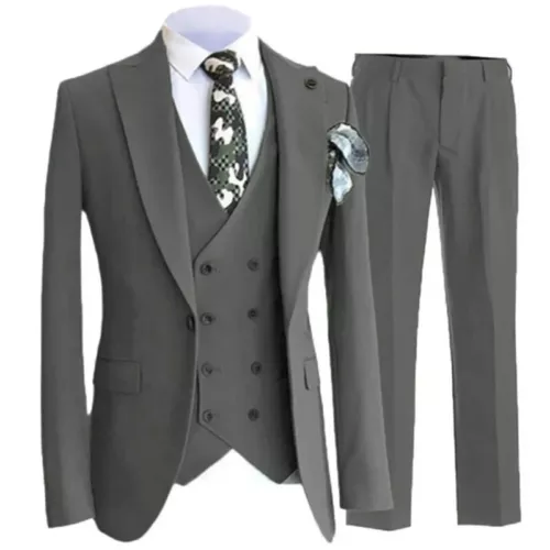 Pants Vest Men Suits Dress 3 Piece Set Male Blazers Wedding Jacket Coat Trousers - Picture 9 of 50