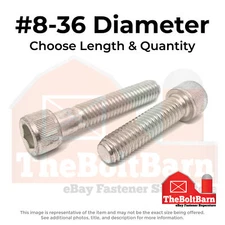 #8-36 Stainless Steel Socket Head Cap Screws (Choose Length & Qty)