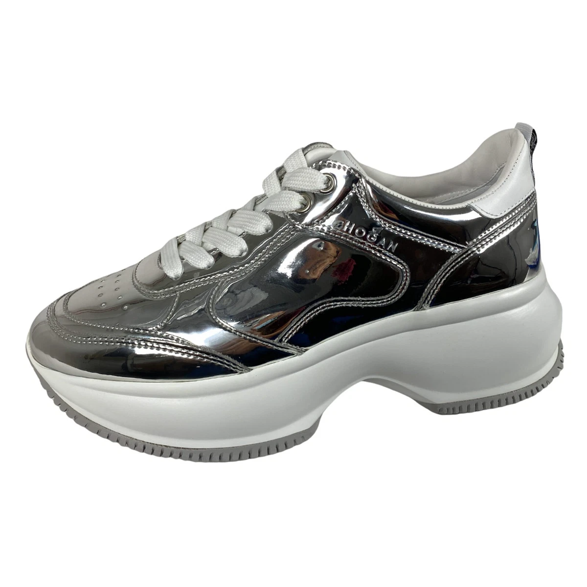 E51 sneakers donna HOGAN MAXI I ACTIVE silver white shoes women