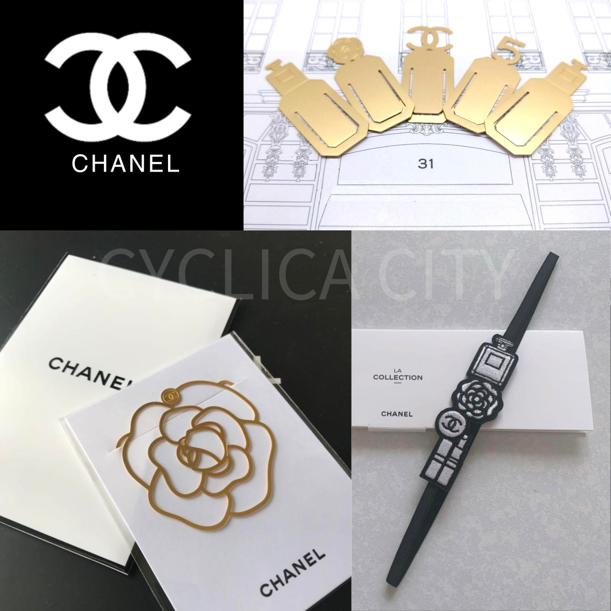 CHANEL LA Collection Set of 3 Bookmarks NEW Camellia, 5pcs