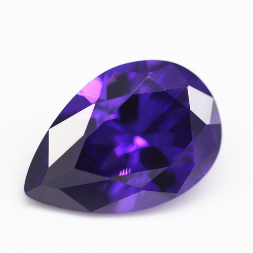 Piedra preciosa suelta de corte facetado de pera púrpura 7x9 mm 2,80 quilates AAAAA VVS zafiro púrpura - Imagen 2 de 3