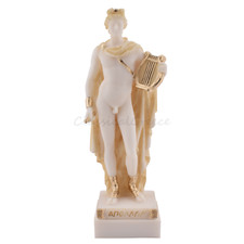 Statue dieu grec ancien Apollon albâtre 9" - 23 cm mythologie en marbre moulé