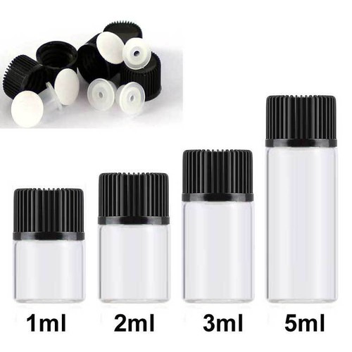 1ml 2ml 3ml 5ml Multi-color Tiny Glass Bottles Essential Oil Orifice Reducer B - Picture 13 of 17
