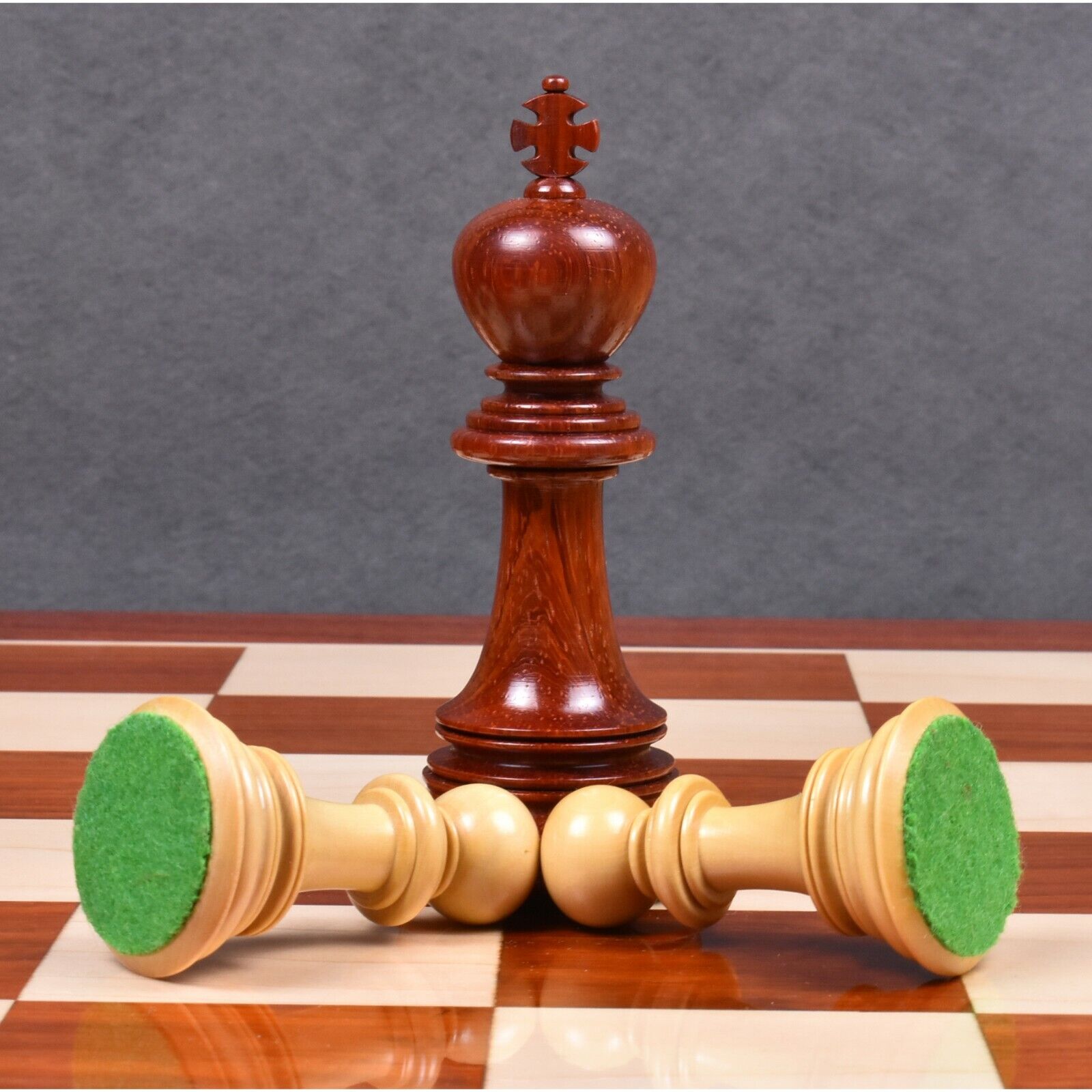 4.6 Medallion Luxury Staunton Chess Pieces Only Set - Triple Weight Bud  Rosewood – royalchessmall