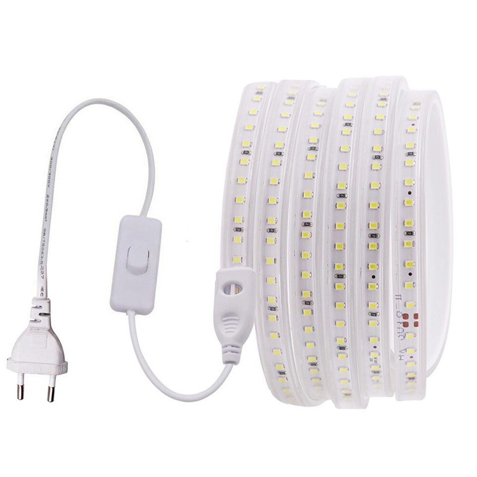 2835 Tira LED Tira Tira Luz 120leds/m Impermeable Cinta de Luz Exterior 220V
