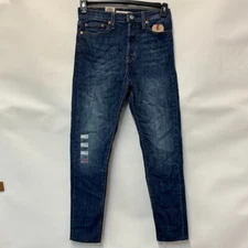 Levis Womens 27 From The Block Dark Blue Raw Hem Wedgie Skinny Jeans NWT DC88