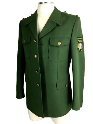 40R Germany Polizei Mens Vintage 4 Button Blazer Jacket Olivine Brass EUR 50R