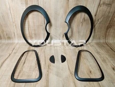 EXPRESS Set Matt Black XENON Front Rear Light Trims for MINI Cooper R50 R52 R53