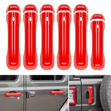 Red Tailgate Handles Decor Cover Trim Bezel For Jeep Wrangler JL Accessories