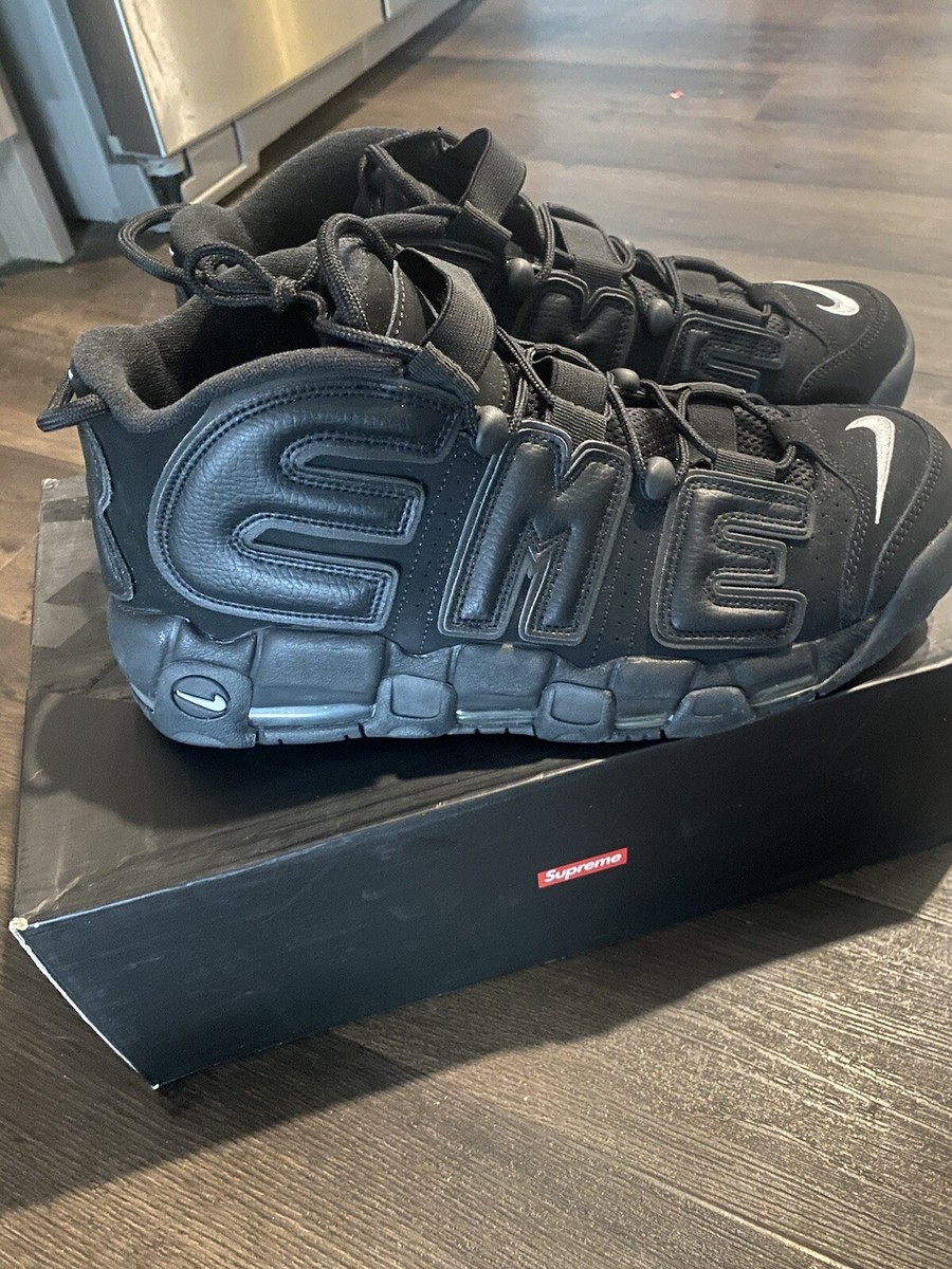 Size 12 - Nike Supreme x Air More Uptempo Black 666032557877| eBay