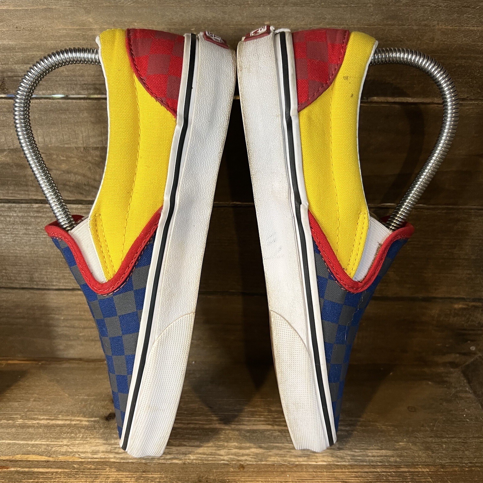 Womens Vans Classic Slip-On ColorBlock Checkerboard Sneakers Shoes Size 7.5 GUC thumbnail 4