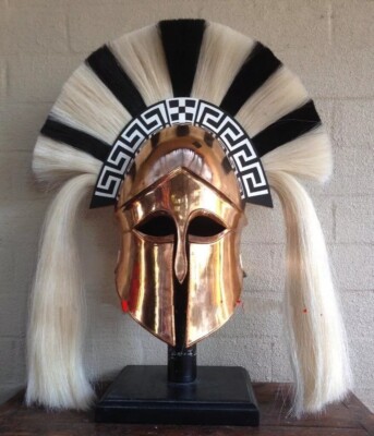 Handmade Spartan Corinthian Helmet with Crest Adult Size Wearable Armor Prop
