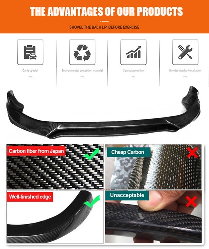 Fits VW GOLF VII 7 MK7 GTI 2014-2016 REAL Carbon Fiber Front Bumper Lip Spoiler - Picture 2 of 14