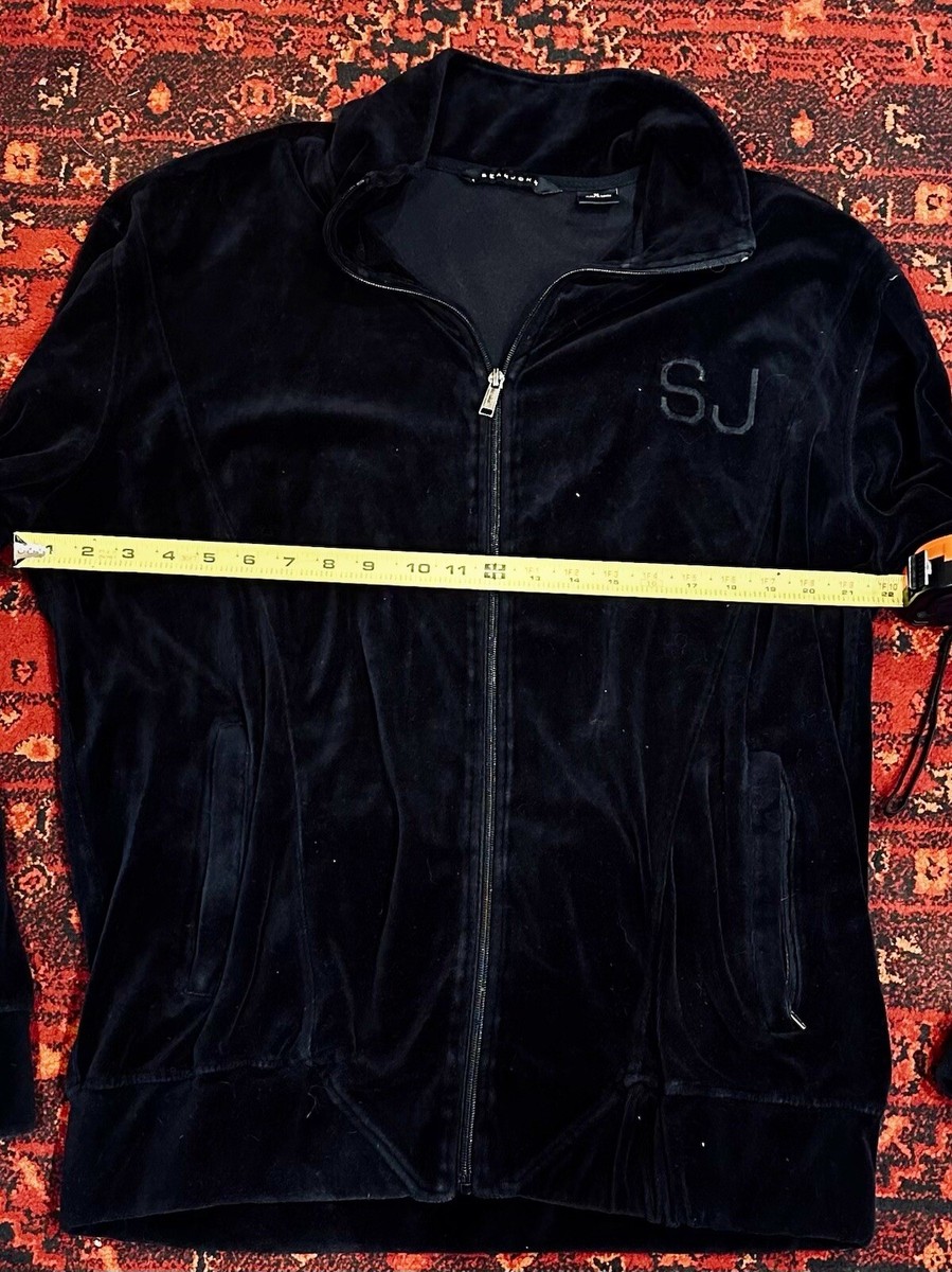 Sean John Black Velour Full Zip Track Jacket Men's SzXL Sean John Black Velour Full Zip Track Jacket Men's SzXL