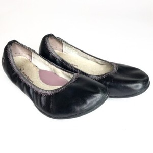 Hush-Puppies-Chaste-Size-8-5-Women-039-s-Black-Pink-Leather-Slip-On-Ballet-Flats