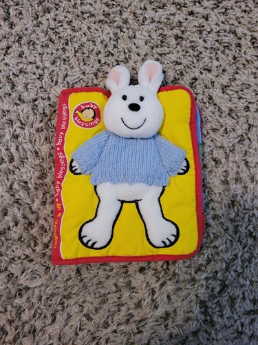 Baby Blessings Plush Rattle Book Christian Bible Verse Rabbit