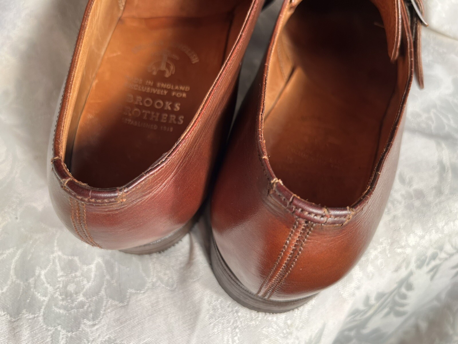 Edward Green X Brooks Brothers Chestnut Leather Single Monk Strap Sz US