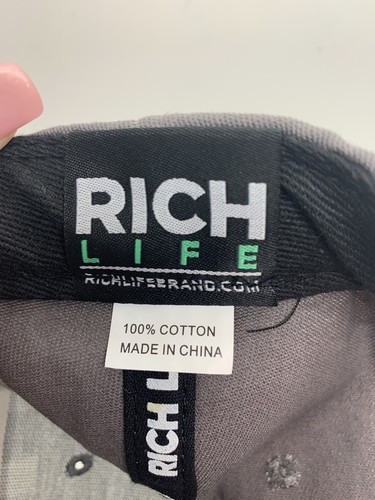 Rich Life 100% Authentic Snapback Fitted Hat Size One Size Color Dark Grey - Picture 7 of 7