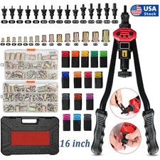 16'' Rivet Gun Kit Rivnut Thread Setting Tool Nut Setter NutSert Metric & inch
