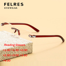 Women Square Rimless Blue Light Blocking Reading Glasses Small Frame Glasses New