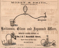 1858 Morey & Smith Britannia Glass Japanned Ware BOSTON 3.75