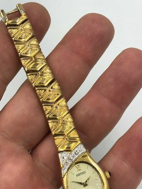 SEIKO ゴールド 腕時計(クォーツ) SEIKO Watch Quartz V400-6559 Gold Plated Diamonds Women's