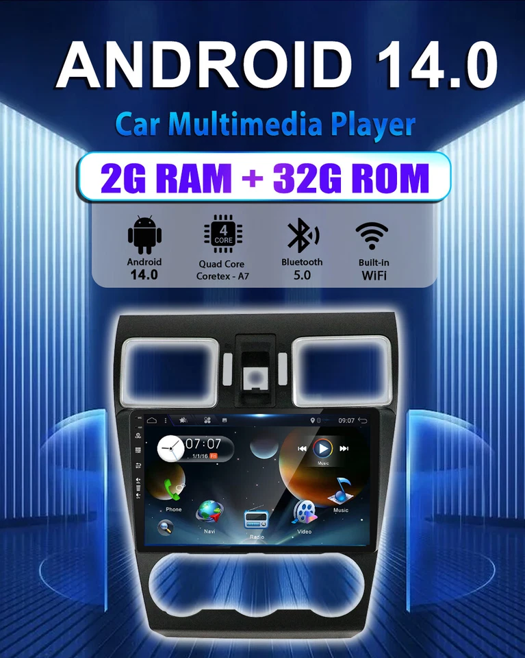 Für Subaru Forester XV WRX 2012-2014 Android 14 Car Play Autoradio Navi DSP 32GB - Bild 3 von 4