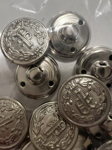 Silver Tone Metal Vintage Uniform Police Button P Logo 12 Count Lot - Picture 6 of 10