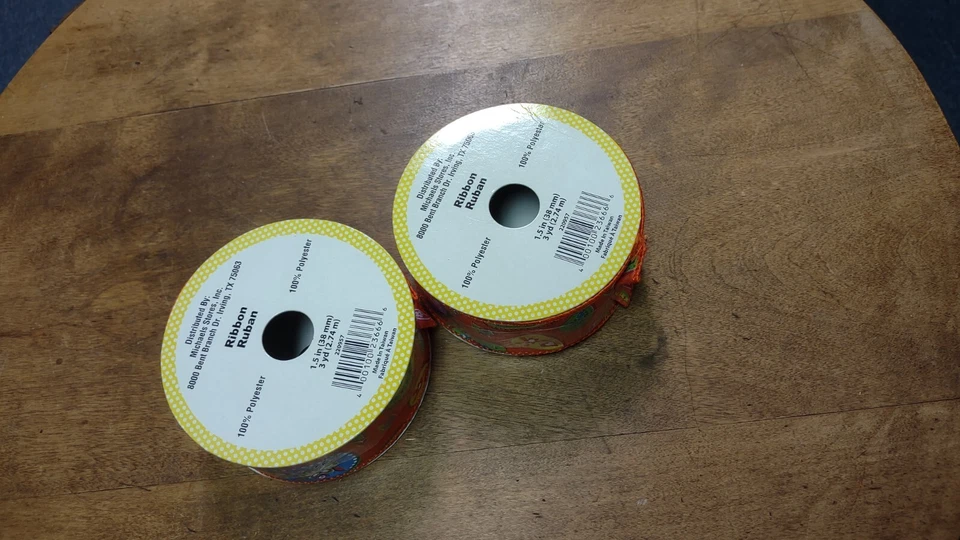 Mixed Lot Of Ribbons Multicolor Paisley Striped Polka Dot Adhesive Paper - Image 3 of 4