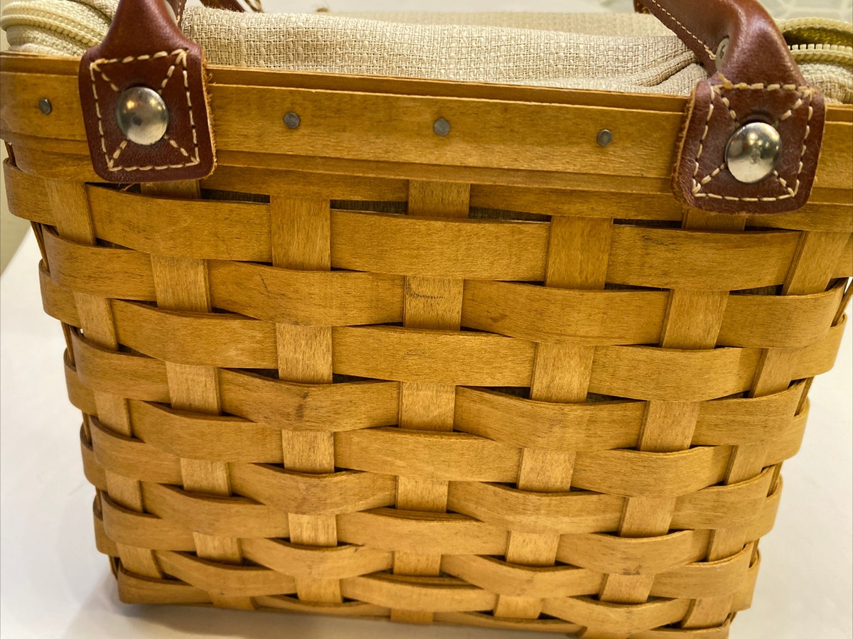 Longaberger Mini Basket Purse Plastic Liner And Cloth Liner