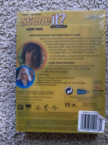 Movie Edition Scene It? DVD Game Pack Mattel 2005 New Sealed Trivia Expansion - Picture 2 of 2