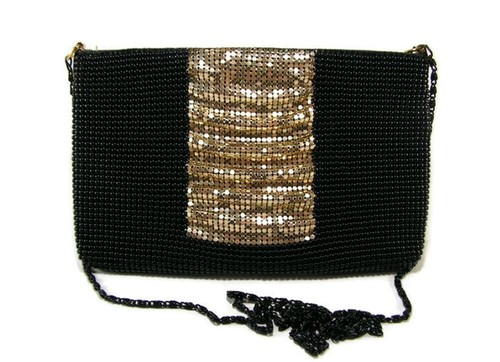 Women Evening Envelope Handbag Party Bridal Clutch Mesh Purse Shoulder Cross - Picture 54 of 68