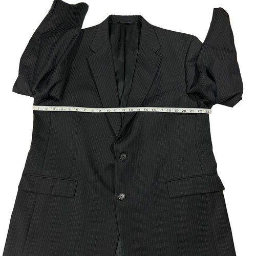 Burberrys Gris Oscuro y Crema Rayas Lana 2 Piezas Traje Chaqueta y Pantalones Talla 46L 38x31 - Imagen 10 de 24