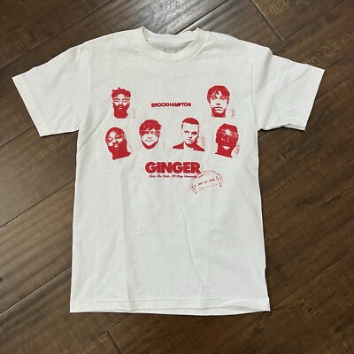Ginger Brockhampton T-Shirt Mens Graphic White Tour Merch Rap Tee Kevin Abstract