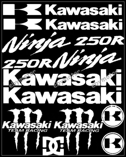 Motorcycle Emblem Decals for Kawasaki 250R Bike Racing Reflective Badge Stickers - Bild 4 von 8