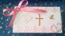 Geschenkbox Geldgeschenk Geschenk Taufe M&auml;dchen &ndash; F&uuml;&szlig;e rosa