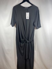 New Zara Shirt Dress Fashion Knot Tie Front Crew Neck Short Sleeve Women Small S