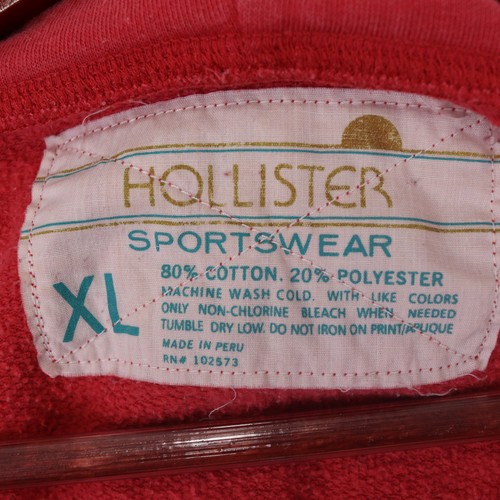 Hollister Girls Red Full Zip Hoodie Sweatshirt - Size XL - Picture 6 of 6